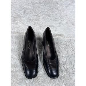 Mr. Seymour Shoes Womens Size 8.5 Leather Block Heel Classic Pumps Made in Spain
